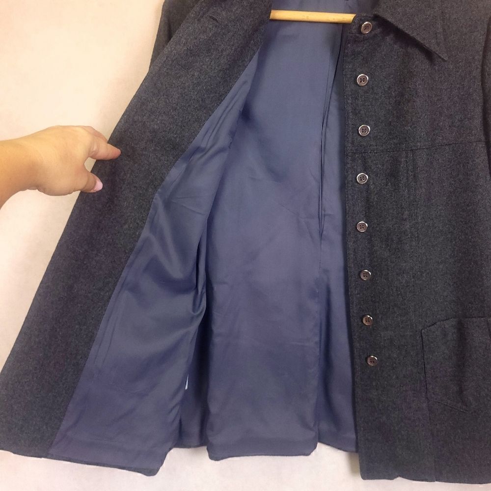 Vintage Villager Wool Button Down Jacket Blazer Gray Medium Union Made - Picture 3 of 9